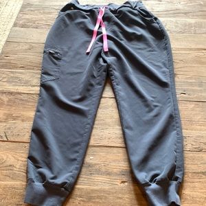 Dark grey Figs high waisted joggers
